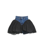 Denim Tulle Detail Skort