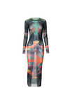 Aria Mesh Printed Dress