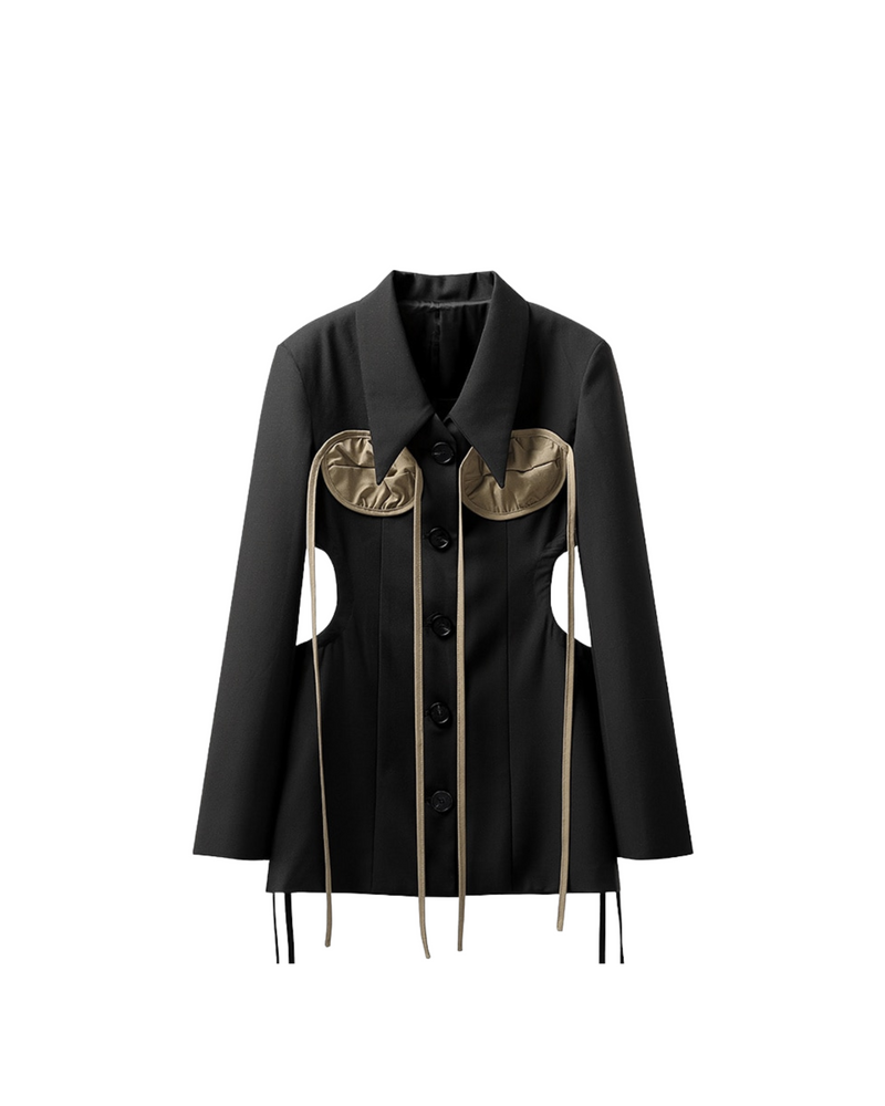 Colorblock Cut Out Blazer