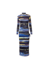 Stripe Print Hip Cut Out Dress