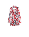 Rose Print Satin Mini Dress