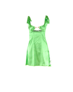 Satin Backless V-Neck Mini Dress