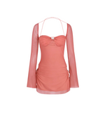 Hip Cut Out Ruched Mini