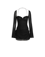 Hip Cut Out Ruched Mini