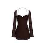 Hip Cut Out Ruched Mini