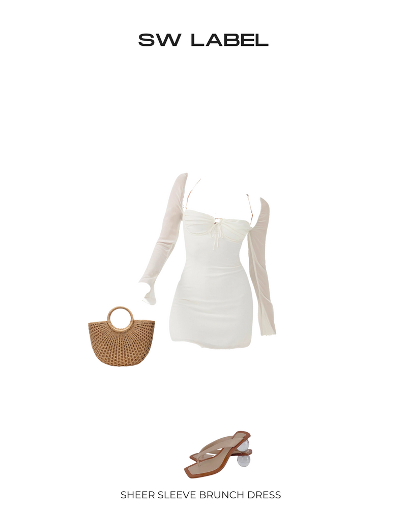 Sheer Sleeve Brunch Dress