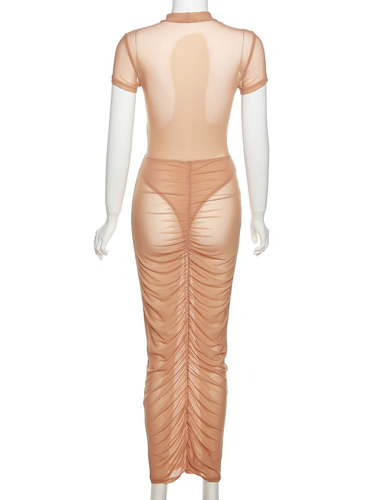 Bare Mesh Skirt Set