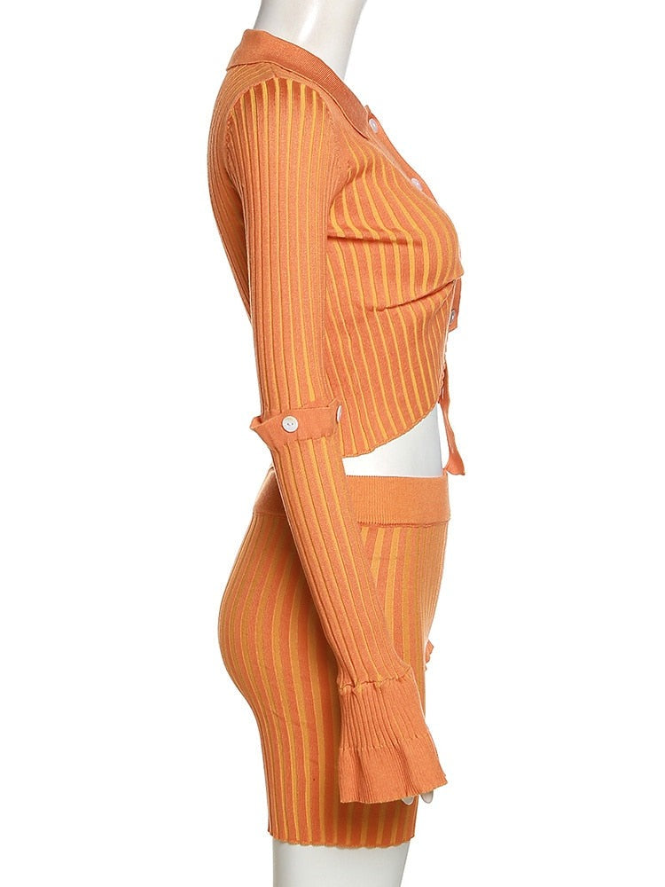 Leyla Knit Two Piece - Orange