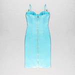 Turquoise Faux Leather Midi
