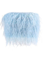 Strapless Feathered Crop Top