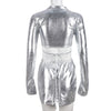Metallic Long Sleeve Two Piece