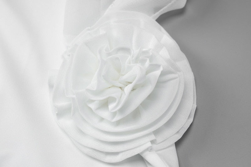White Ribbon Midi Dress