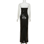 Structured Faux Leather Maxi
