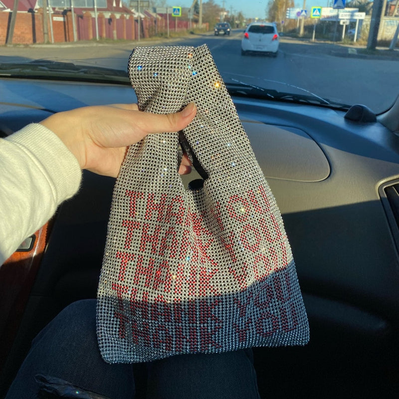 Thank You Sequined Mini Bag