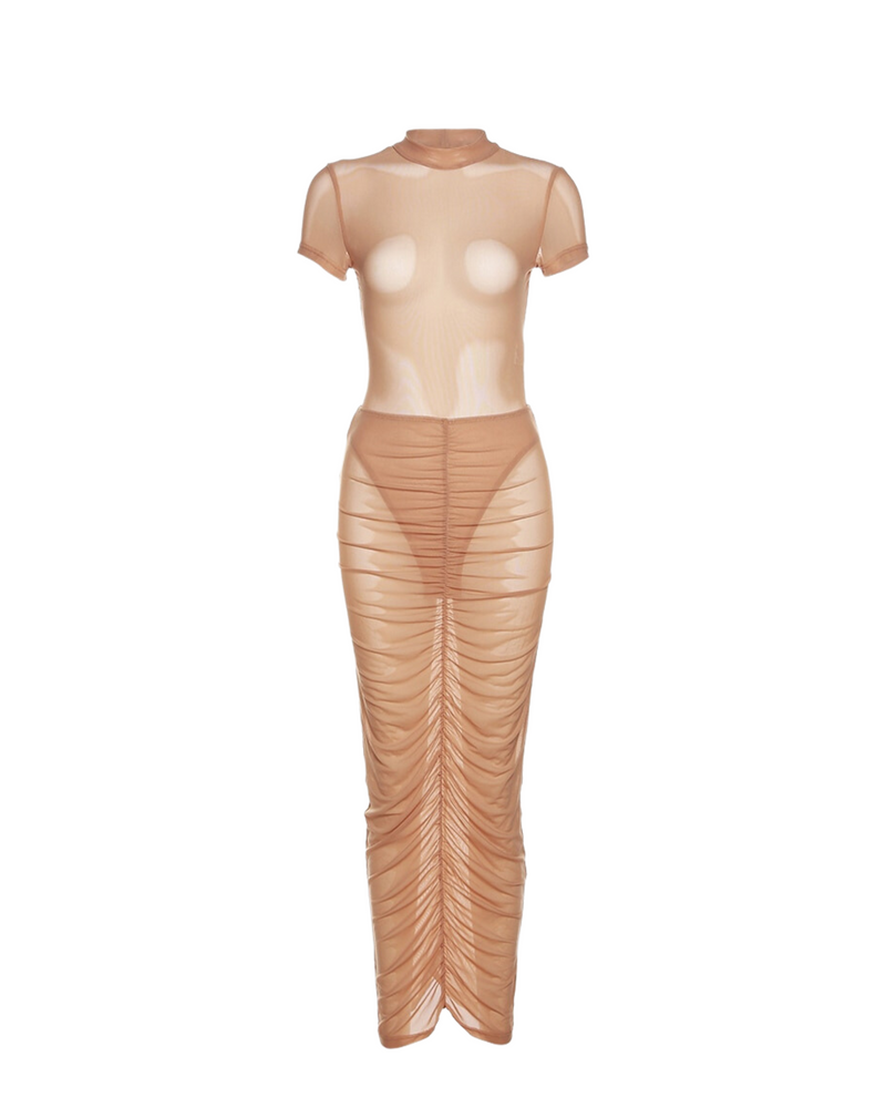 Bare Mesh Skirt Set