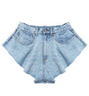 High Waist Ruffle Hem Shorts