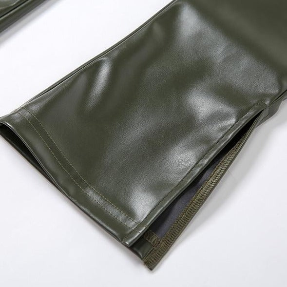 The Faux Leather Split Hem Pant