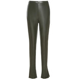 The Faux Leather Split Hem Pant