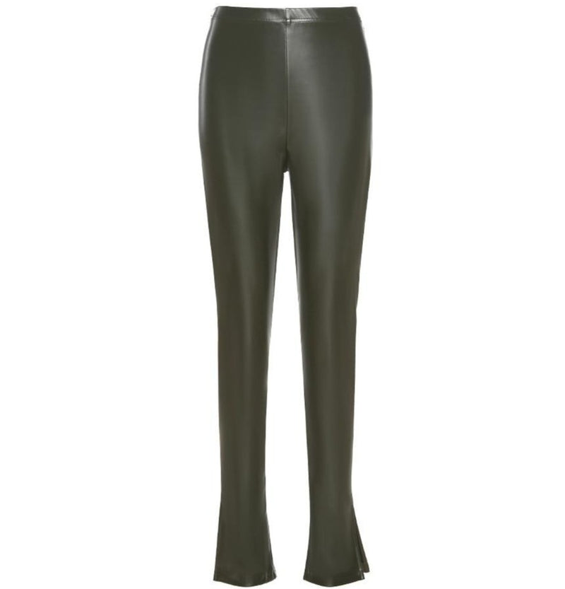 The Faux Leather Split Hem Pant