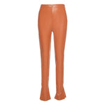 The Faux Leather Split Hem Pant