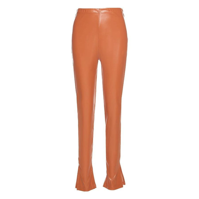 The Faux Leather Split Hem Pant