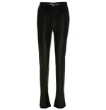 The Faux Leather Split Hem Pant