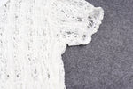 Shirred Lace Button Down Crop Top