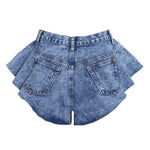 High Waist Ruffle Hem Shorts