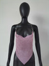 Crystal Rhinestone Halter Tank Top
