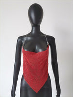 Crystal Rhinestone Halter Tank Top