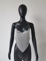 Crystal Rhinestone Halter Tank Top