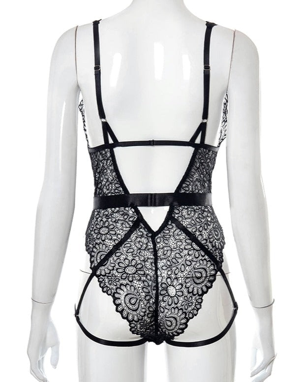 Deep V Lace Bodysuit