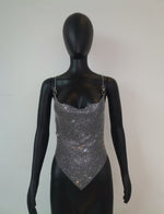 Crystal Rhinestone Halter Tank Top