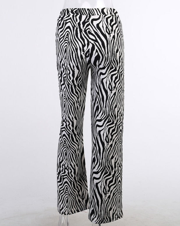 Zebra Print Wide Leg Pant