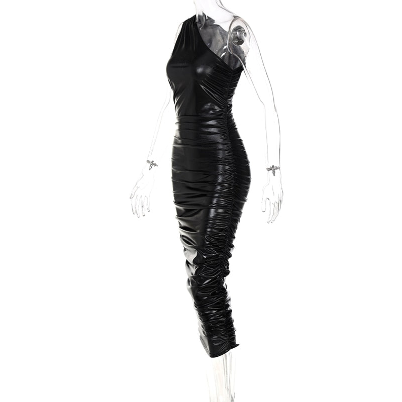 Ruched One Shoulder Dress