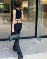 Rhinestone V-Tie Trouser