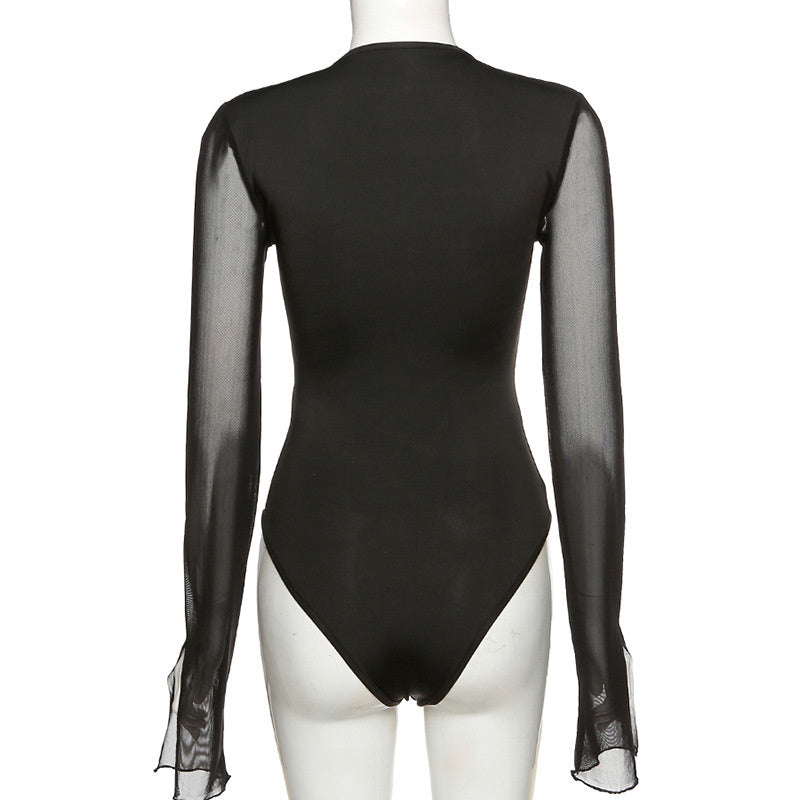 Mesh Patchwork Bodysuit