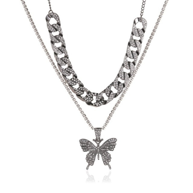 Butterfly Cuban Link Chain Set