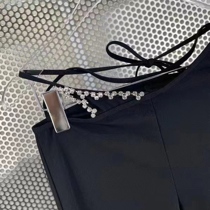 Rhinestone V-Tie Trouser