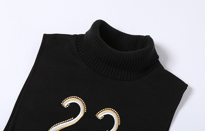 Letter Embroidery Y2K Tank Top - Black