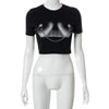 O-Neck Print Crop T-Shirt