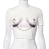 O-Neck Print Crop T-Shirt