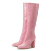 Under The Knee Croc Print Boot