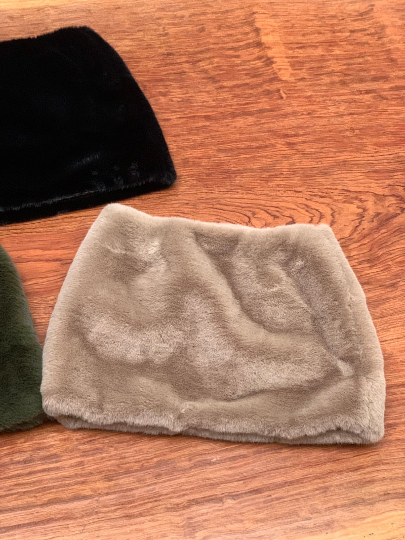 Faux Fur Mini Skirt