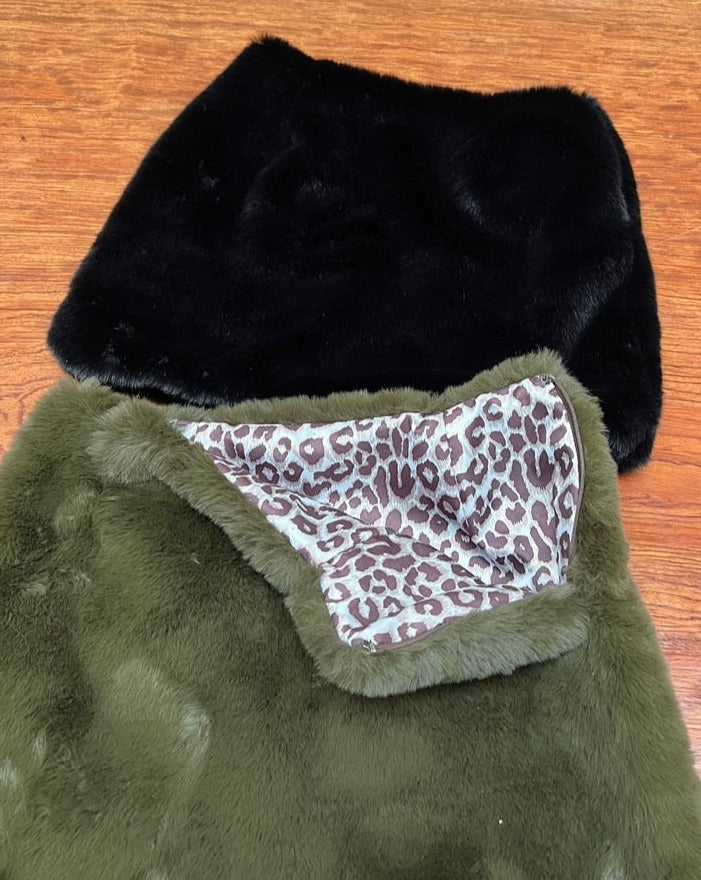 Faux Fur Mini Skirt