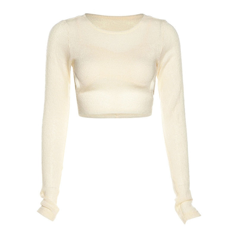 Layered Long Sleeve Crop Top