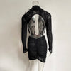 Deep V-Neck Mesh Mini