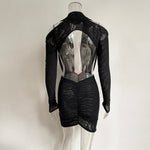 Deep V-Neck Mesh Mini