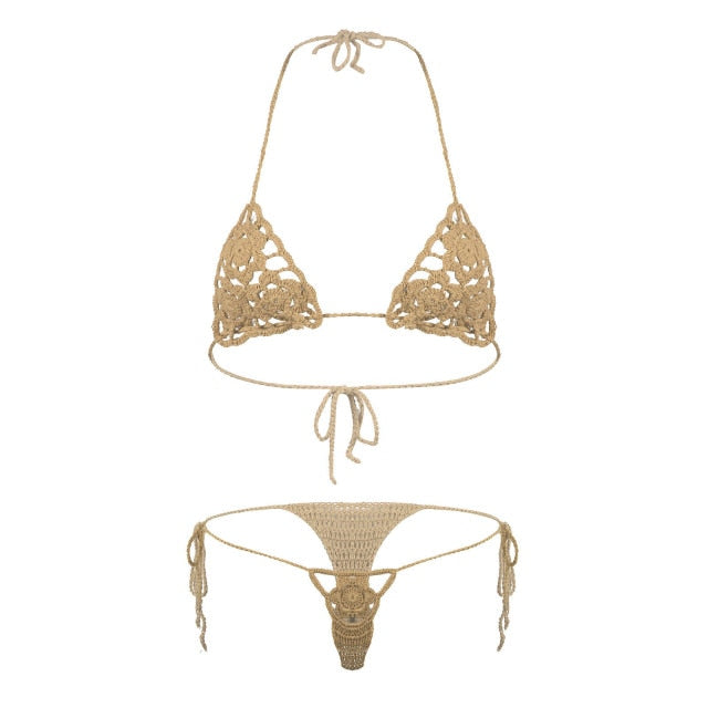 Floral Handmade Crochet Lingerie Set