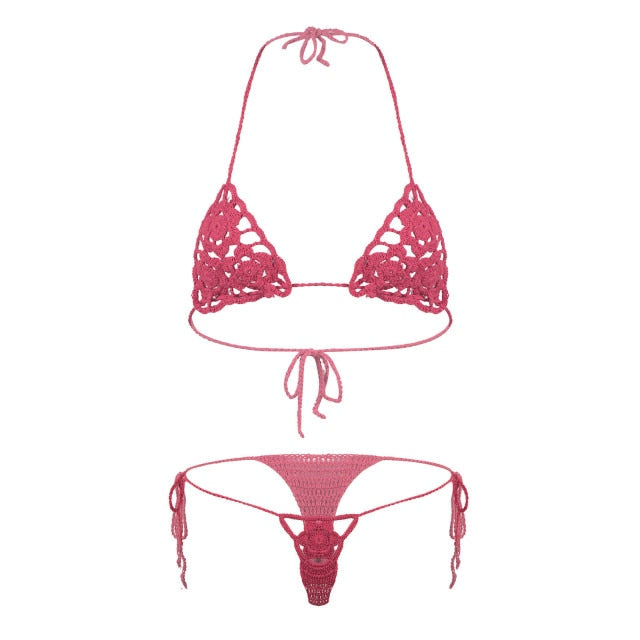 Floral Handmade Crochet Lingerie Set